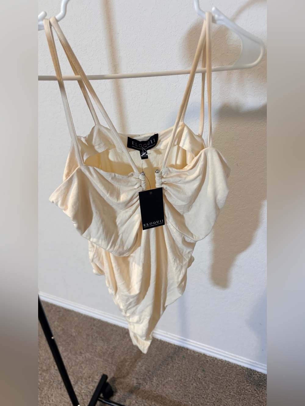 Eloquii Ivory Ruffle Bodysuit